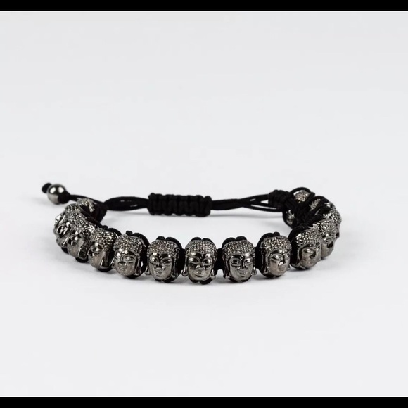 MEN’S HEAVY SILVER HEM BUDDHA BRACELET ~New - Picture 2 of 8